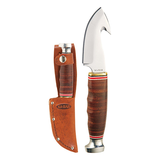 KA-BAR GAME HOOK STACKED LEATHER HANDLE - Knives & Multi-Tools